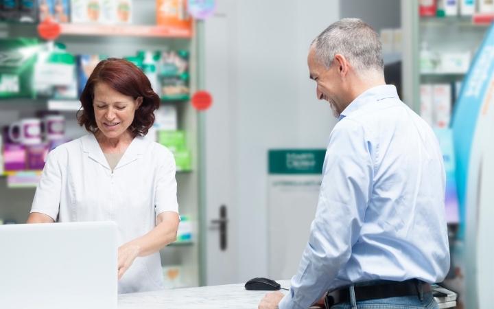 Patient presenting script at pharmacy