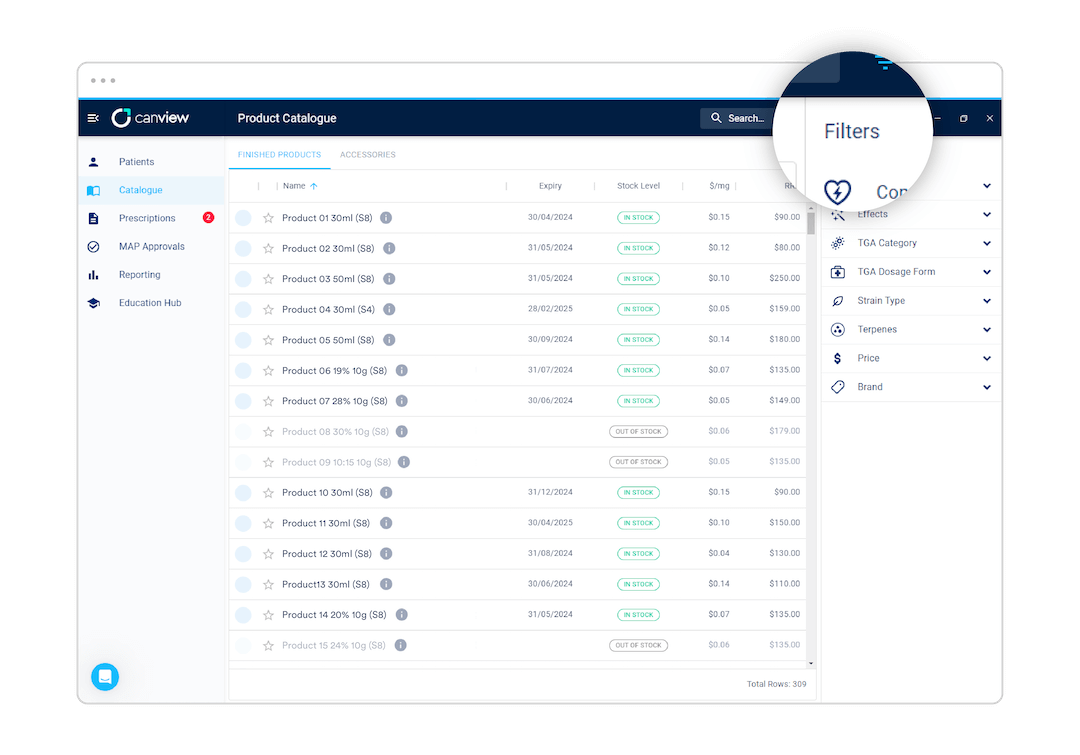 Streamlining patient care with the filter feature